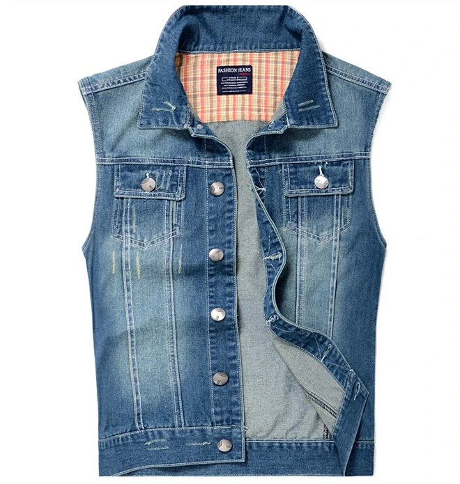 Spring Autumn Men Jeans Sleeveless Vest Designer Men Casual Denim