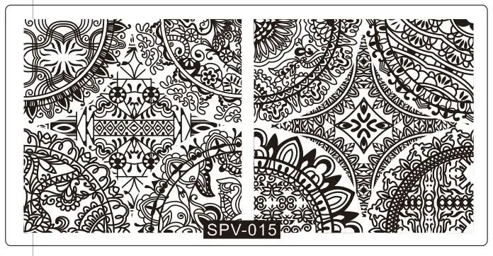 

SPV15 Konad Stamping Nail Art Manicure Tools-6*12 Nail Art Stamp Template Arabesque Hollow Flower Design Image Nail Stamping