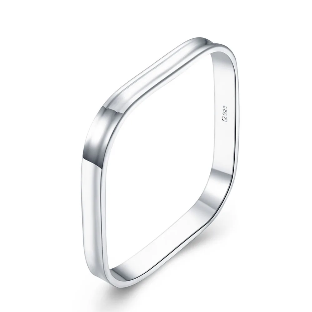 

WIDE BANGLE SQUARE BANGLE 925 sterling silver jewelry bracelet fashion bracelet 1837squarebracelet quality wholesale retail SM