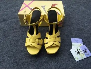 Модные женские босоножки на высоком каблуке Роскошная лакированная кожа открытые туфли-лодочки с перекрестными ремешками дизайнерские женские Вечерние туфли на платформе zapatos mujer - Цвет: as show