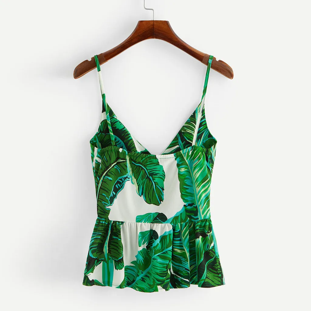 

Sleeveless sling Womens Sleeveless Sexy Flowers Panel Print Tank Top Casual cropped feminino summer top female clothes harajuku