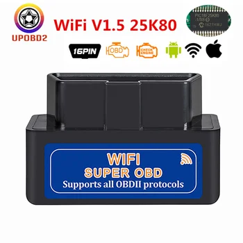 

OBD2 ELM327 1.5 WIFI PIC18F25K80 elm327 Scanner Wi-Fi V1.5 OBD 2 Car Diagnostic Tool Support All Protocol For Android elm 327