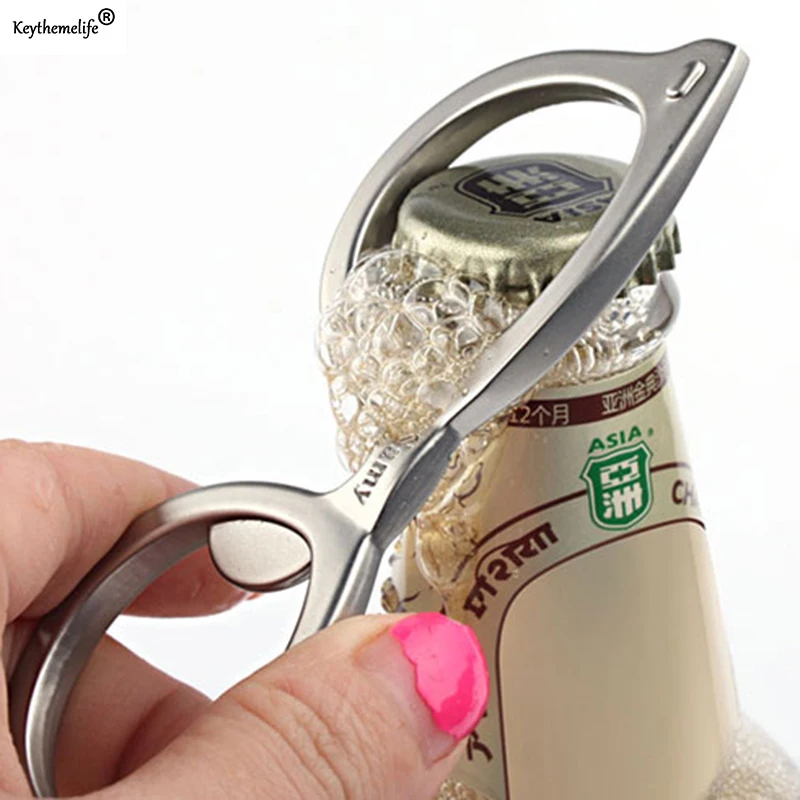 1X Portable Glasses Bottle Opener Beer Bottle Can Opener Keychain