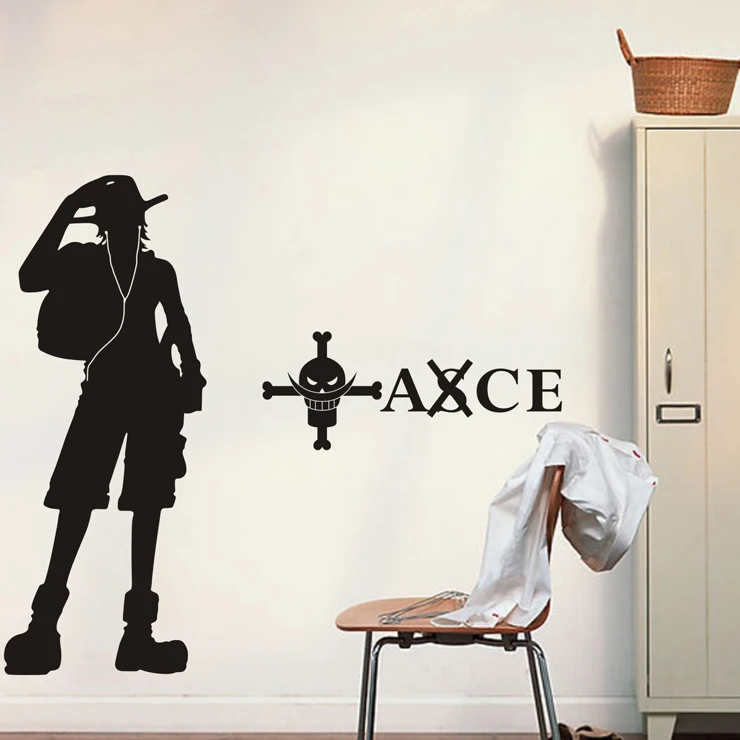Hot Anime Vinyl Wall sticker Japanese Cartoon One Piece Axce Mural Art