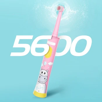 

Rechargeable Electric Toothbrush for Children Gum Care Rotation Vitality Cartoon Oral Health Soft Tooth Brush(Pink)