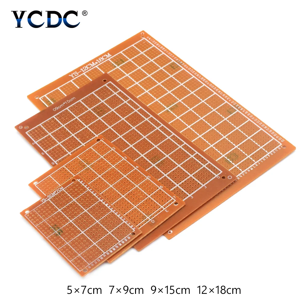 

5/10x ABS Single Side Prototype PCB Circuit Board Strip 5x7cm 7x9cm 9x15cm 12x18cm Soldering Projects Bakelite Copper Board