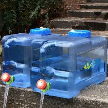 

22L Square Large Water Carrier Water Storage Container With Faucet Self-Driving Car Big Tank Pro Bucket Outdoor Camping Bottle
