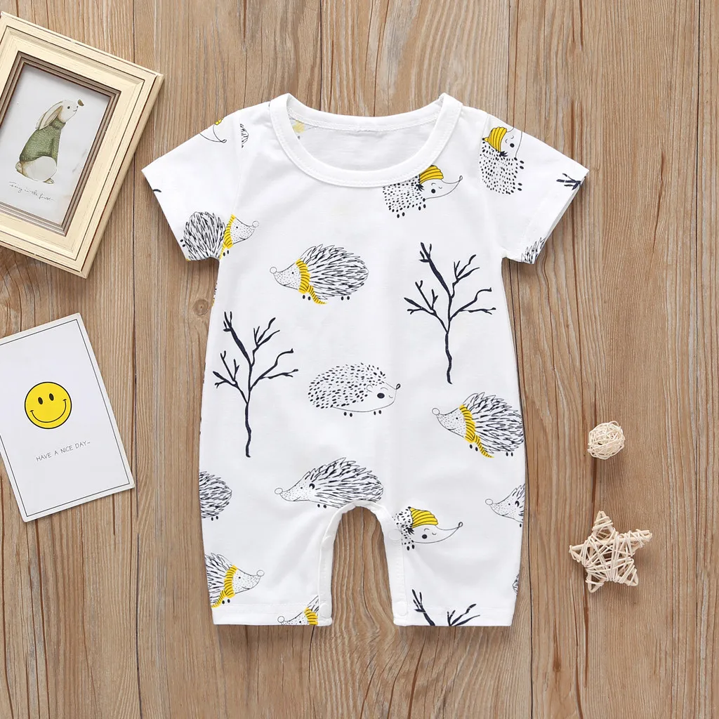 المولود الجديد الملابس الكرتون الحيوان طباعة رومبير حللا ملابس الصيف طفلة ملابس الطفل رومبير طفلة رومبير الصيف