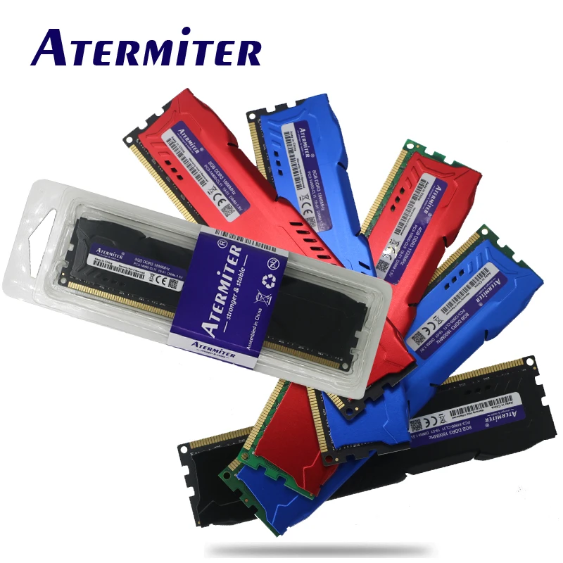 Atermiter ram DDR3 PC Память ram Deskto radiator8GB 4GB 2GB PC3 1333 1600 1866MHZ 1333MHZ 10600 12800 Memoria модуль компьютера