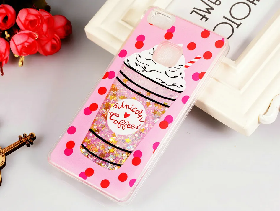 Liquid Quicksand Cases for Huawei P9 Lite Case Glitter Bottle Cute Case For Coque Huawei P9lite Fundas P9 Lite Capas  (2)