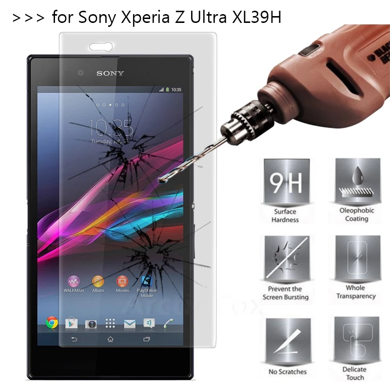 

9H 2.5D 0.26mm Tempered Glass Protector For Sony Xperia Z Ultra XL39H C6833 C6806 Screen Toughened Protective Film Cover