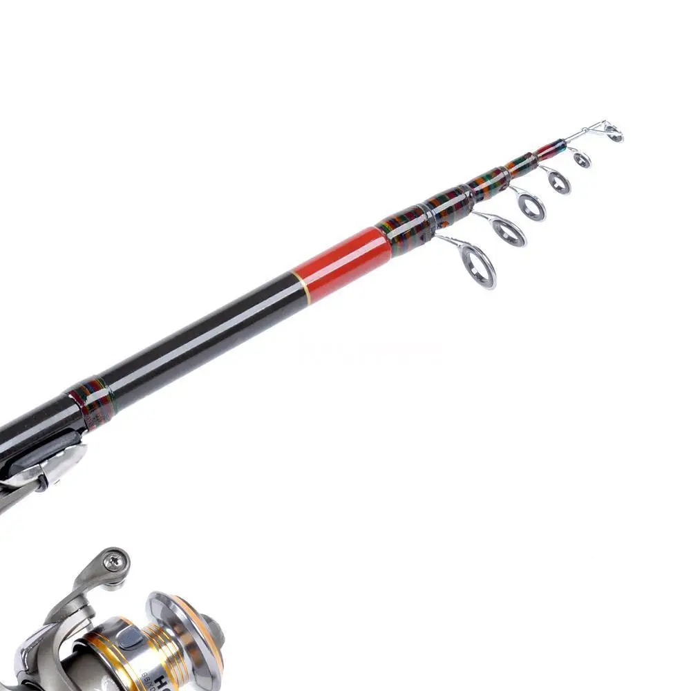 2.1M 6.89FT Telescopic Fishing Rod Spinning Lure Rod Raft Pole Portable