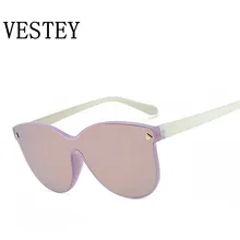 Fashion Cat Eye Sunglasses Women Round Mirror Gold Rose Frame Oversized Sun Woman HD Lens Glasses UV400