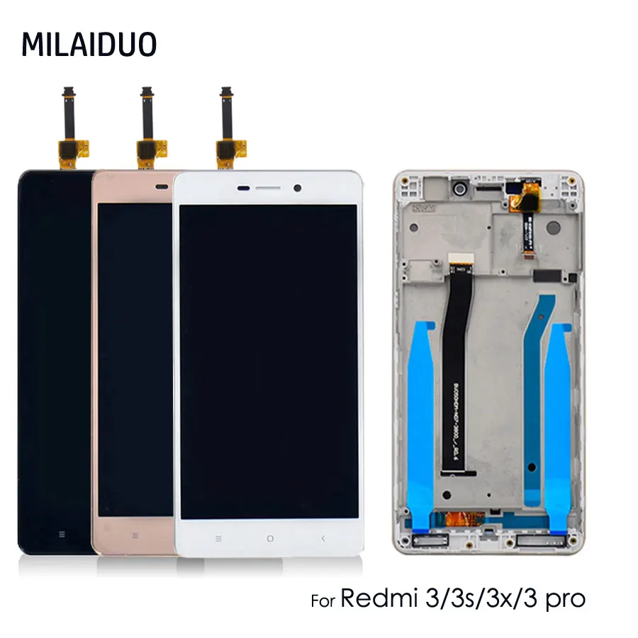 ЖК-дисплей для Xiaomi Redmi 3 S 3x3 Pro ЖК сенсорный экран Digitizer сборка Замена черный белый
