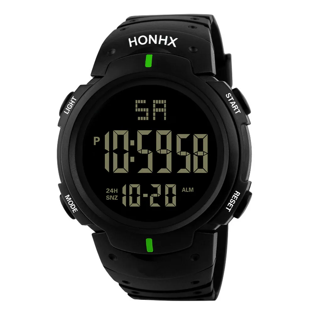 Relojes Hombre модный мужской светодиодный цифровой кварцевые военные водонепроницаемые спортивные часы с датой erkek kol saati z0604 - Цвет: GN