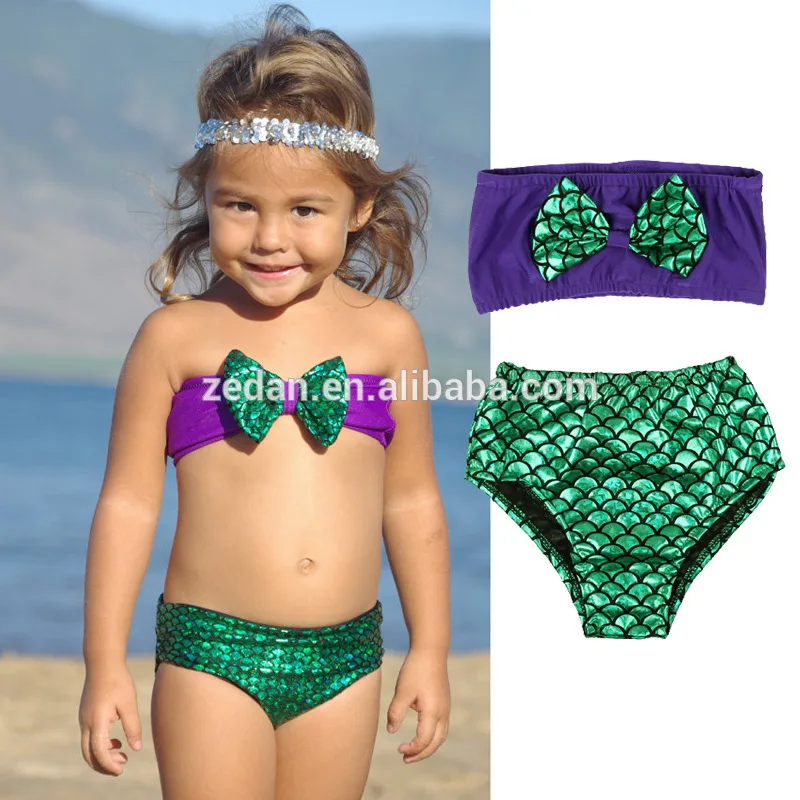 Baby Mermaid Bikini Baby Bikini Set Child's Swimsuit Little Mermaid Swimsuit purple Mermaid Swimming Costumes