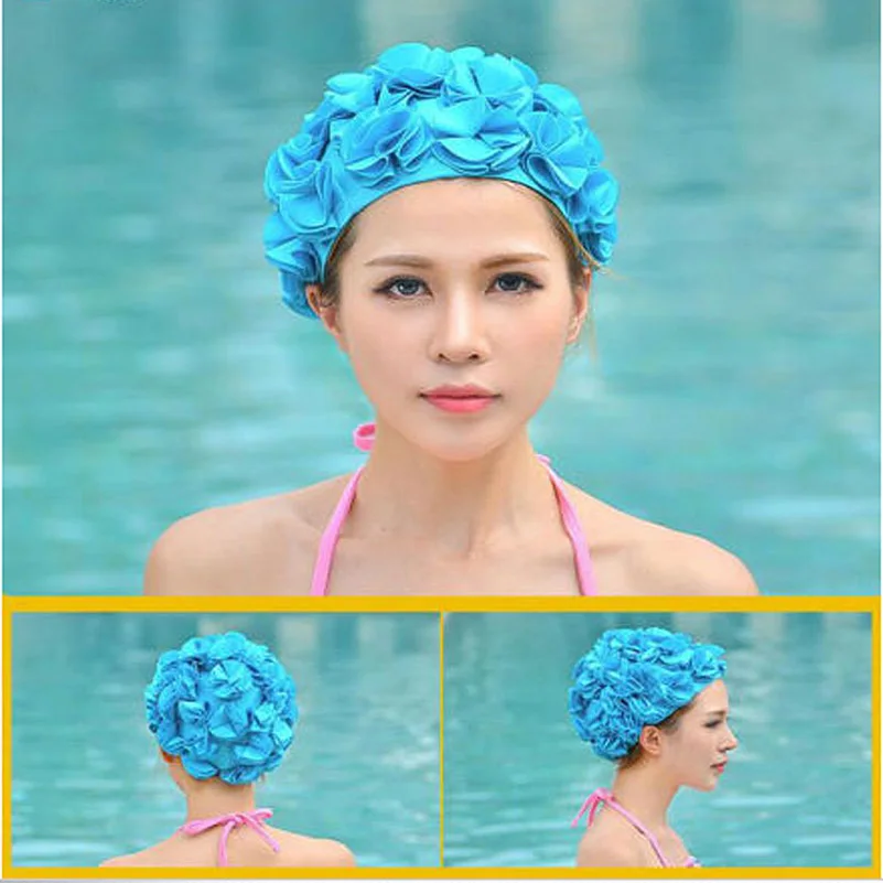 Florale Badekappe Vintage Style Badehut Haarschutzausrüstung Frauen 