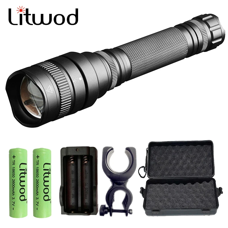 

Litwod Z401515 CREE XHP70 & XHP50 3200lm zoom tactical powerful led flashlight torch lantern power use 18650 battery camping