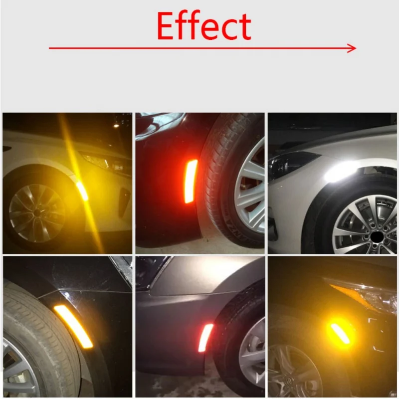 

2PCS Safety Reflective Warning Sticker For Wheel Eyebrow Door Sticker Diamond Wheel Reflective Sticker