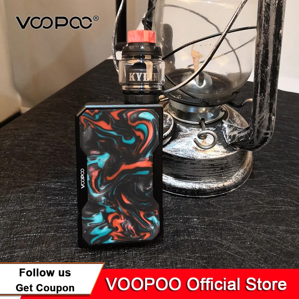 

VOOPOO DRAG 2 Box Mod VOOPOO 177W Temperature Control Resin Box mod Electronic Cigarette Vape Mod Kylin M RTA VS DRAG Mini MOD
