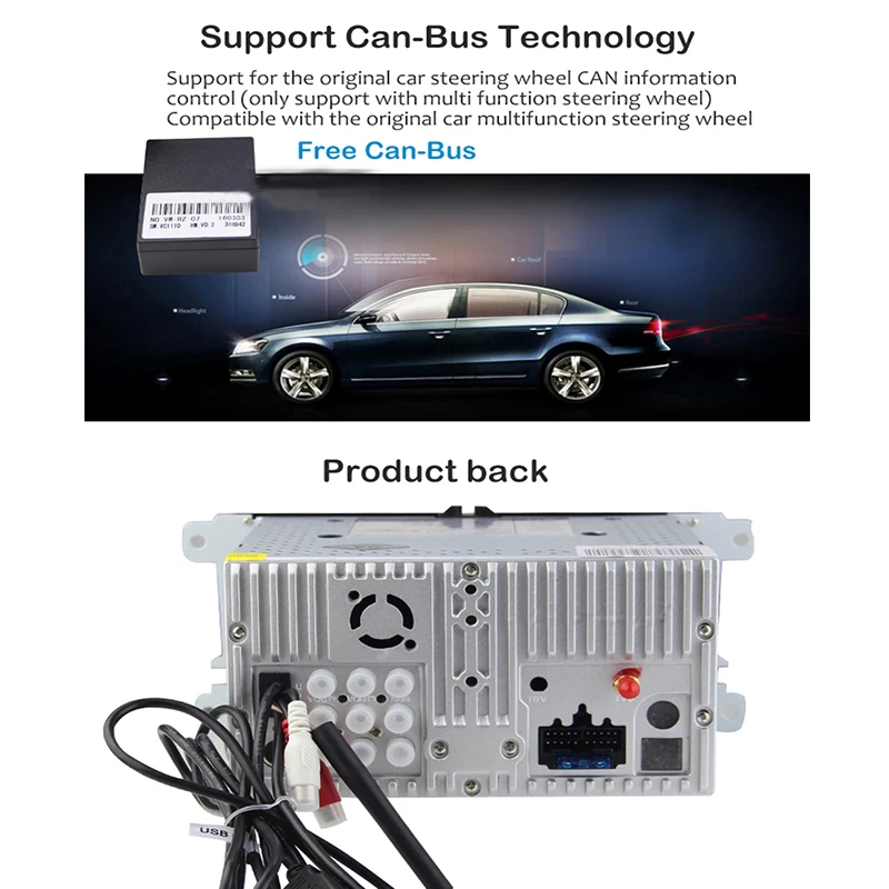 Sale Quad Core Android 8.1 Quad Core 2 Din Stereo 1024X600 Car DVD Player for Volkswagen Golf Plus Golf R Polo EOS (DTB-t Optional) 5
