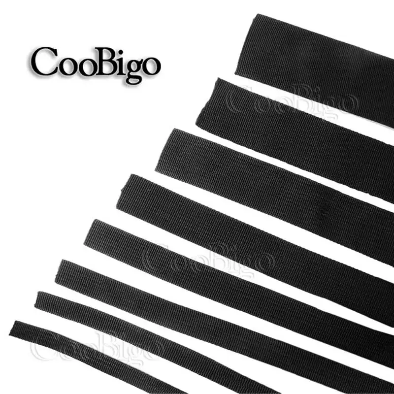 

1yard Multi Size Polypropylene PP Black Fibre Webbing Ribbon Band Strap Bias Tape Dog Collar Harness Outdoor Backpack Bag Parts