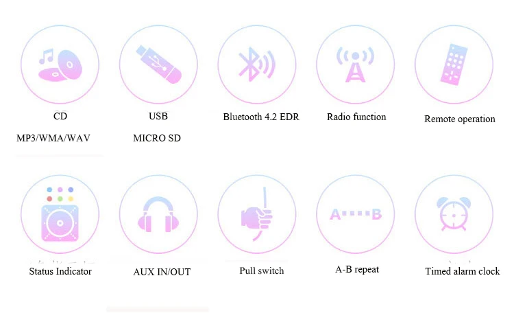 LEORY bluetooth 4,2 CD плеер FM радио USB AUX MP3 дистанционное управление Светодиодный дисплей таймер сна портативный настенный