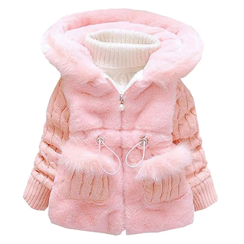 

Drop shipping CYSINCOS 2019 New Winter Baby Girls Clothes Cotton Coat Pageant Warm Jacket Snowsuit Baby Fur Hooded Jacket