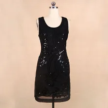 BLINGSTORY brand clothes shop newest desinger beading sequin flower black club dress Dropshipping KR3077-5