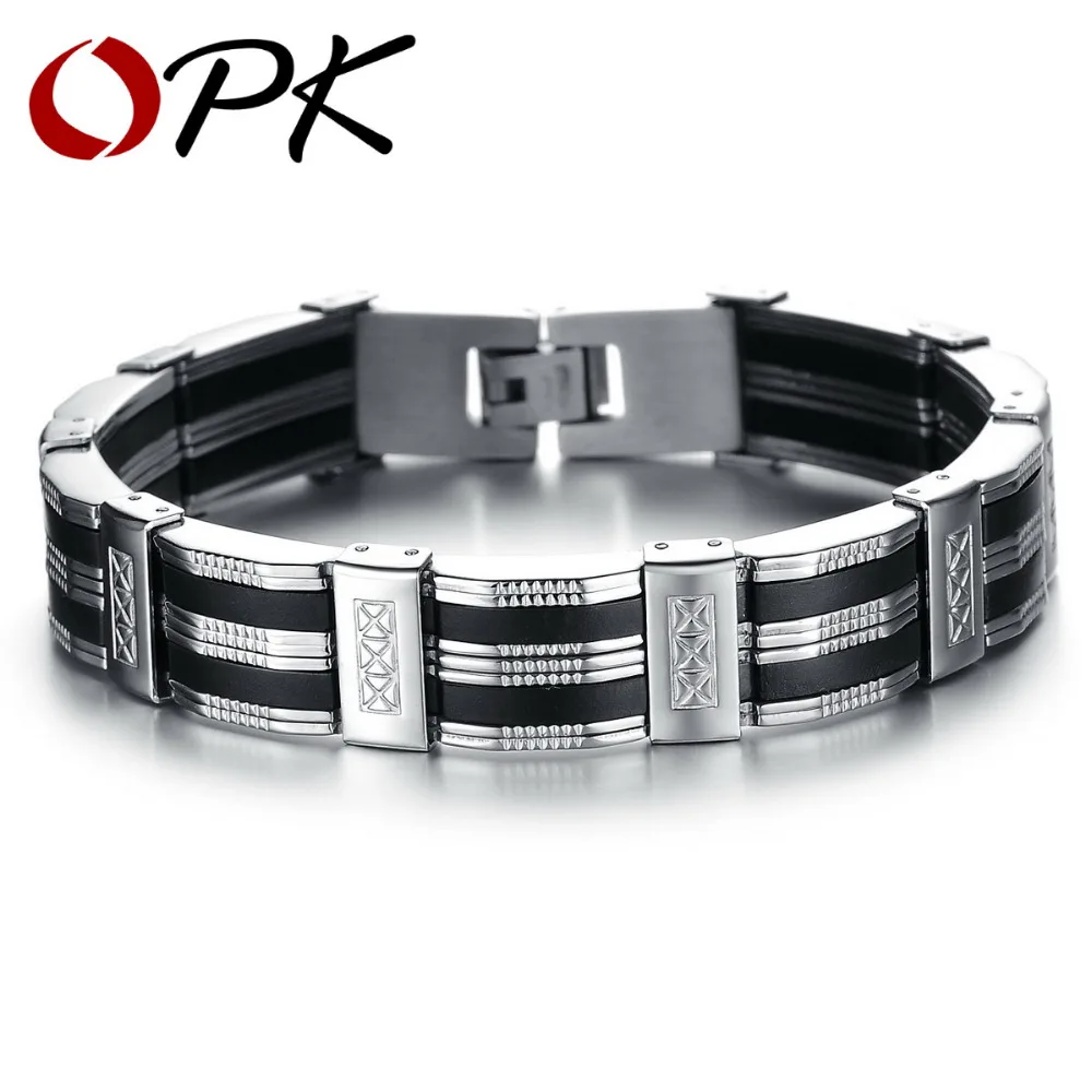 ОПК высокое качество Для мужчин браслет уникальная, из нержавеющей стали и силиконовые мужские украшения-Браслеты Аксессуары для лучшего друга браслет