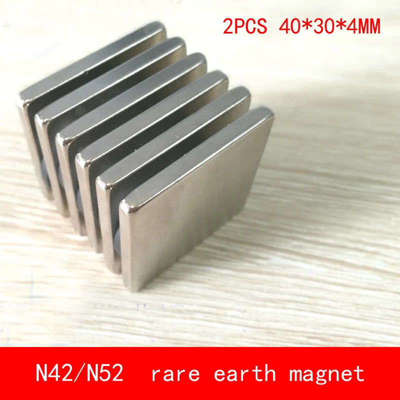 

2PCS 40*30*4mm permanent NdFeB magnet N52 N42 block magnets 40X30X4MM