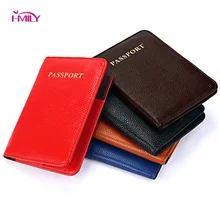 HMILY бумажник для паспорта из натуральной коровьей кожи, маленький высококачественный модный бизнес-держатель для карт, мужской/женский кошелек для паспорта