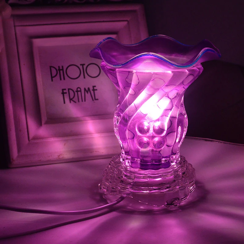 

Quadruple Crystal Aroma Table Lamps Dimming Essential Oil Vaporizer Night Light Office Desktop Lighting Decor Wedding Supplies