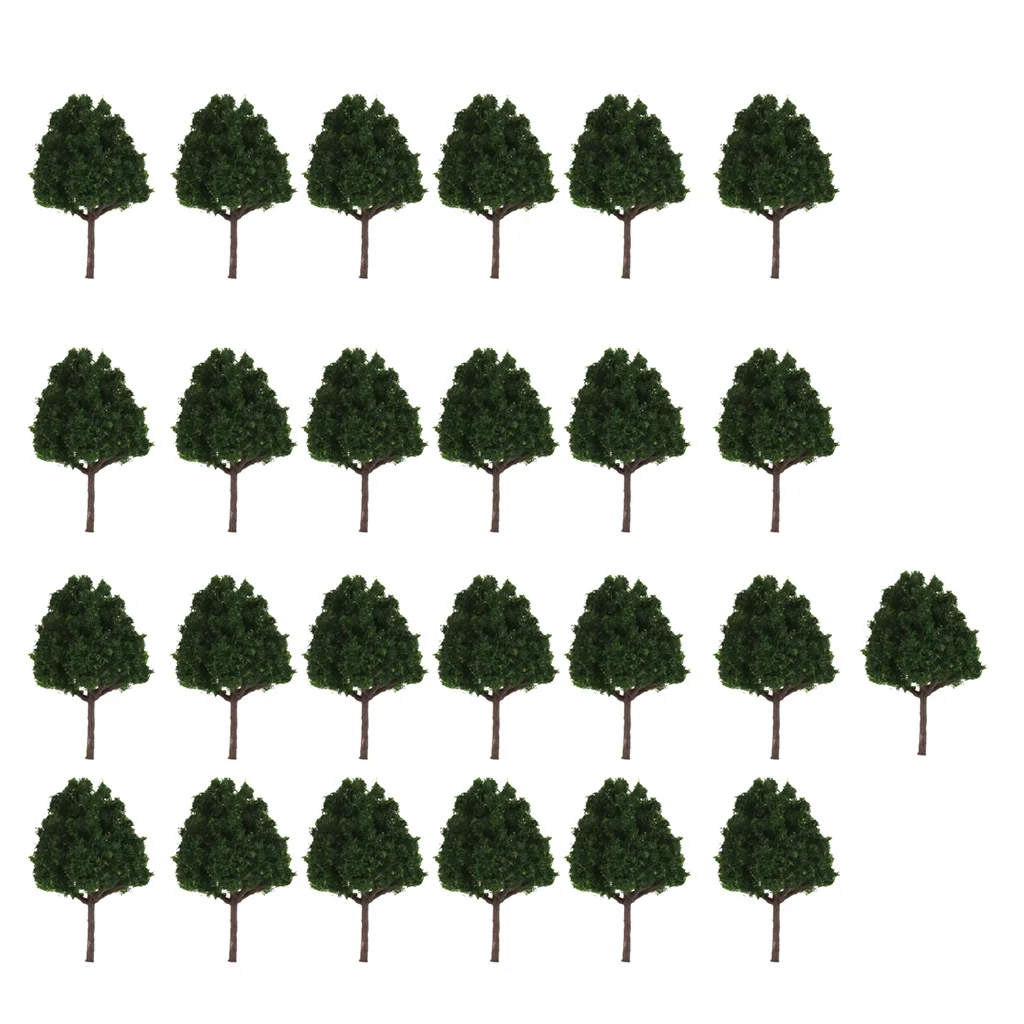 25PCS Dark Green Model Trees N Gauge Railroad Supplies Trains Layouts Scenery