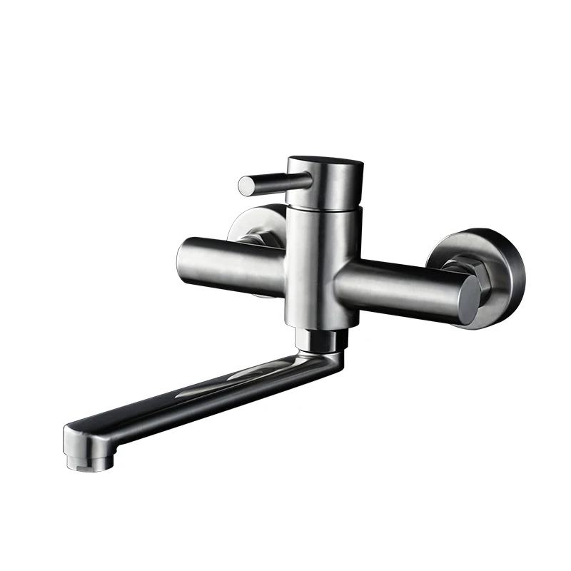 Kitchen Faucets 304 Stainless Steel Brushed Single Handle Kitchen Sink