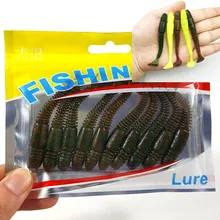 10Pcs/Lot Soft Baits 75mm 3.2g silicone bait Worms fishing lure with salt smell Grub Artificial Lures Fishing Takcle YE-269 50pcs lot 2cm lures soft bait 9 colors fishing lure soft fishing baits silicone bait worms fishing lure with hot lc004