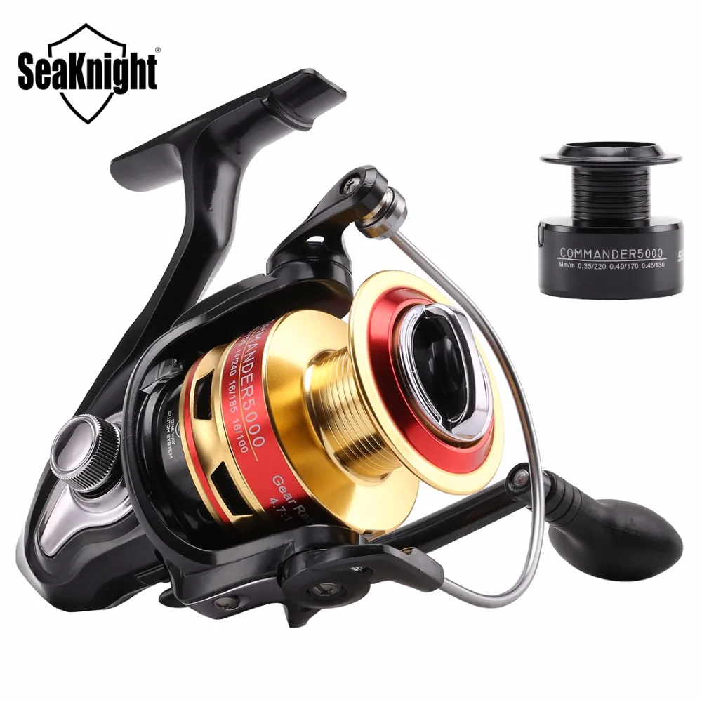 

SeaKnight COMMANDER 2000 3000 4000 5000 Spinning Fishing Reel 9+1BB 5.2:1/4.7:1 Superior Wheel Free Spare Spool for Carp Fishing