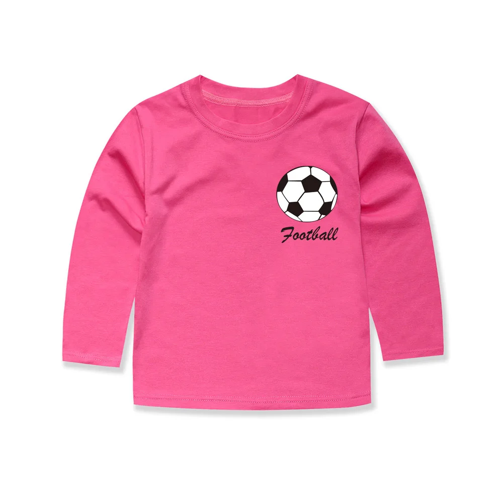 Новая брендовая весенне-осенняя одежда для детей, детские футболки с длинными рукавами Топы с длинными рукавами для малышей, Футбольная Одежда для девочек, футболка, топы - Цвет: L-TTTQ1