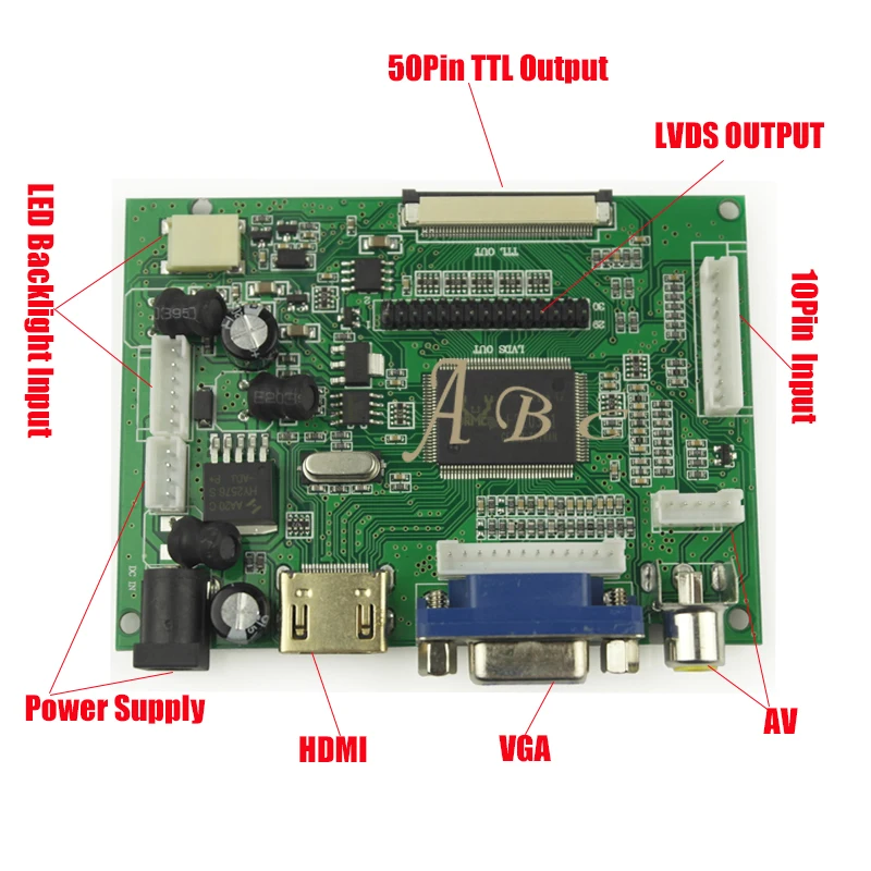 EDP HDMI VGA 2AV LVDS Комплект модуля платы контроллера для бороды 15 6 "1366X768 30P 1 полоса TFT