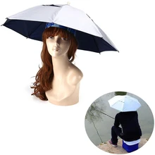 Head Sun Umbrella Camping Hiking Foldable Fishing Golf Cap Headwear Hat Outdoor Supply Rain Fishing Umbrella