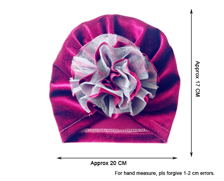 Кружева цветок бархат Детская шляпа кепки младенческой осень зима фестиваль рождественские шапки Bebe мягкая шапочка-тюрбан реквизит для фотосессии аксессуары