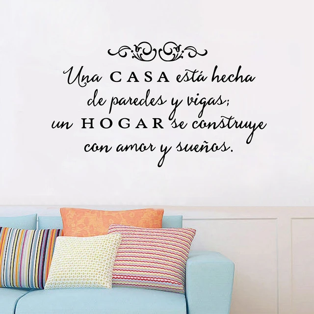 Vinyl Wall Stickers Spanish Quote Una Casa Wall Decals Removable Wall Art Home Decor For Living