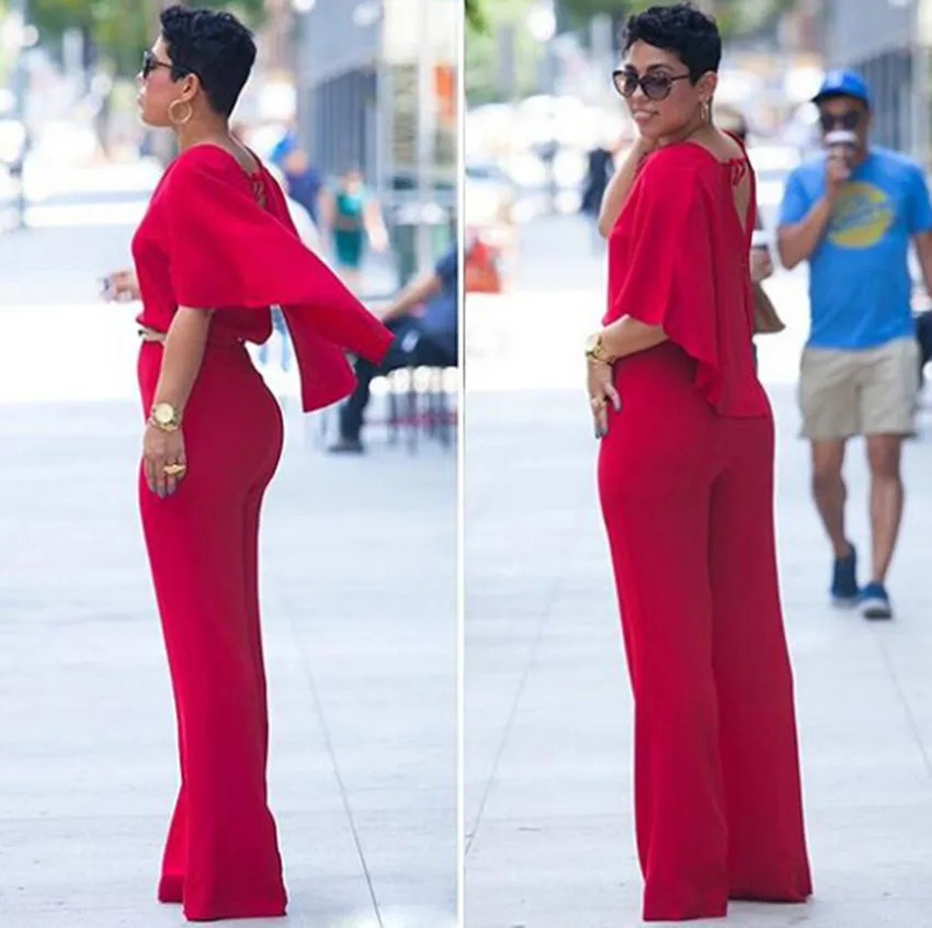 dark red jumpsuit