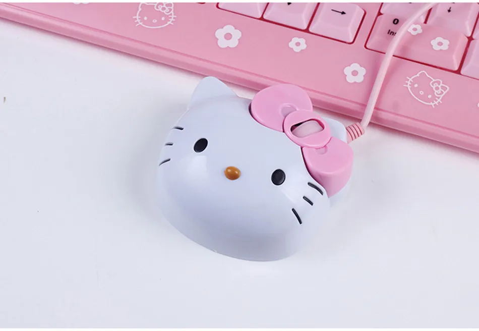 Дропшиппинг 3D мультяшная hello kitty проводная мышь USB 2,0 Pro розовая Милая игровая мышь оптические мыши для компьютера PC Детские мыши для девочек