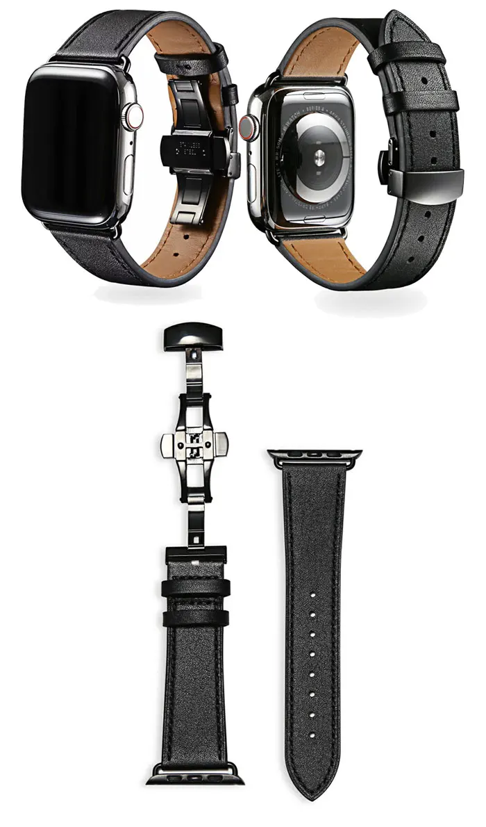Ремешок для часов для apple watch 4 полосы 44 мм 40 мм, 42 мм, 38 мм, версия пояс бабочка кожаный браслет с пряжкой для наручных часов iwatch, 4/3/2/1