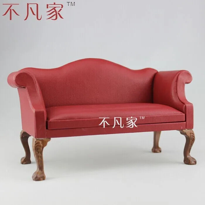 Модное BJD 1:6 кукла миниатюрное мебель гранд красный кожа Loveseat