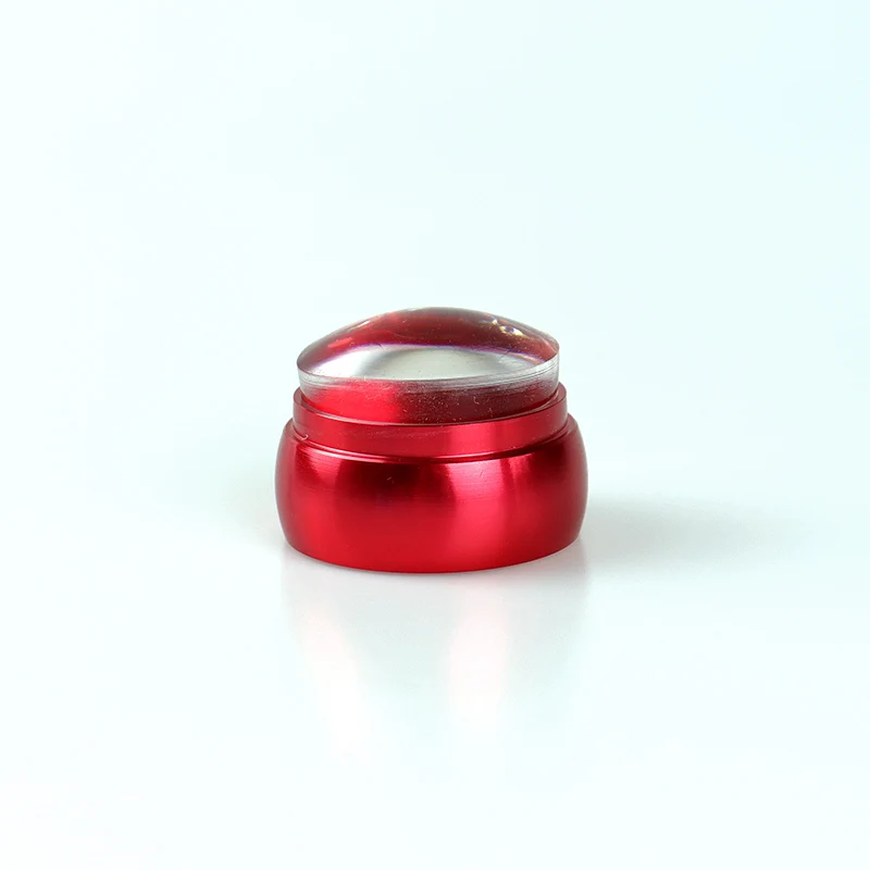 1 комплект силиконовая головка прозрачный штамп Metel ручка для ногтей Jely Stamper скребок с крышкой маникюрный шаблон инструменты для стемпинга - Цвет: red