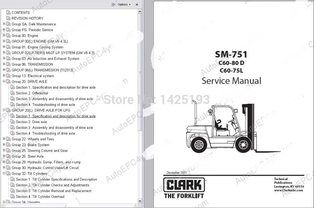 Clark forklift type g manual