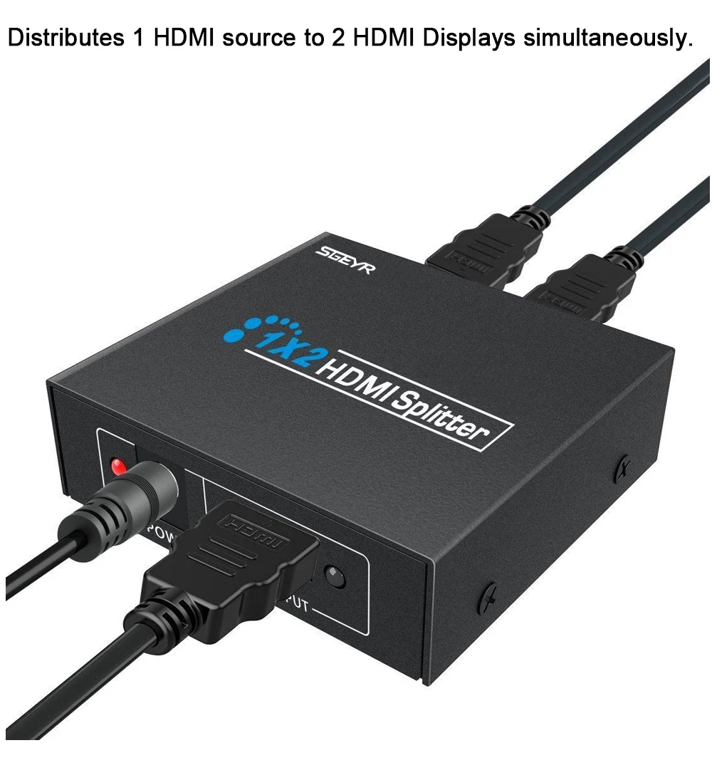 2 порта HDMI разветвитель 1x2 разветвитель HDMI 1.3b 1 вход 2 выхода разветвитель дивизора+ DC5V коммутатор, 1920x1080/60 Гц, 3D для HDTV