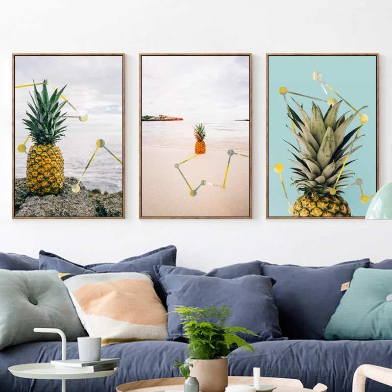

CLSTROSE Picture For Living Room Home Decor Geometric Pattern Pineapple Modern Canvas HD Painting Wall Art Print Nordic Posters